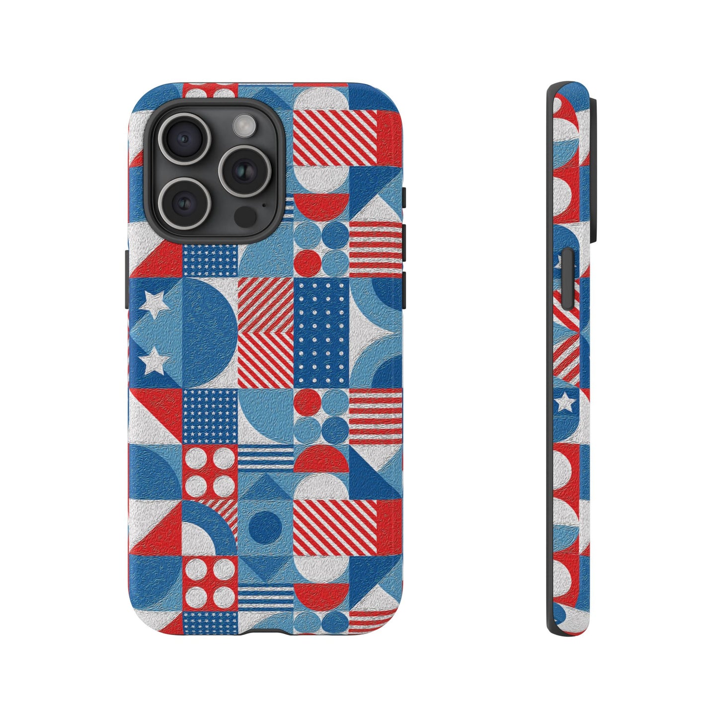 Red White and Blue Bold Pattern - BIG - Oil Paint Texture - Tough Cases