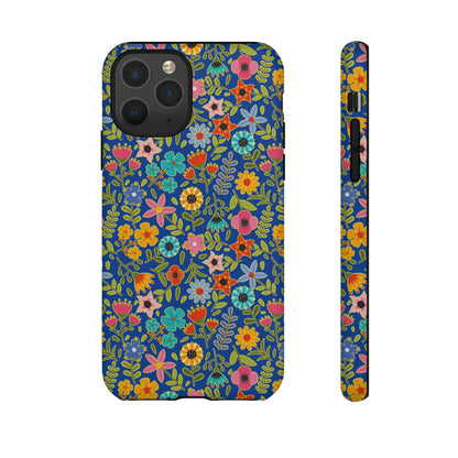 Playful Spring flowers - blue - Tough Cases