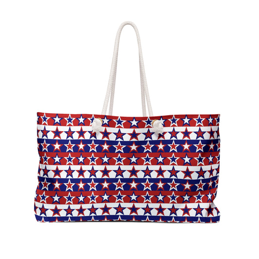 Red White and Blue Stars - Stripes - Weekender Bag