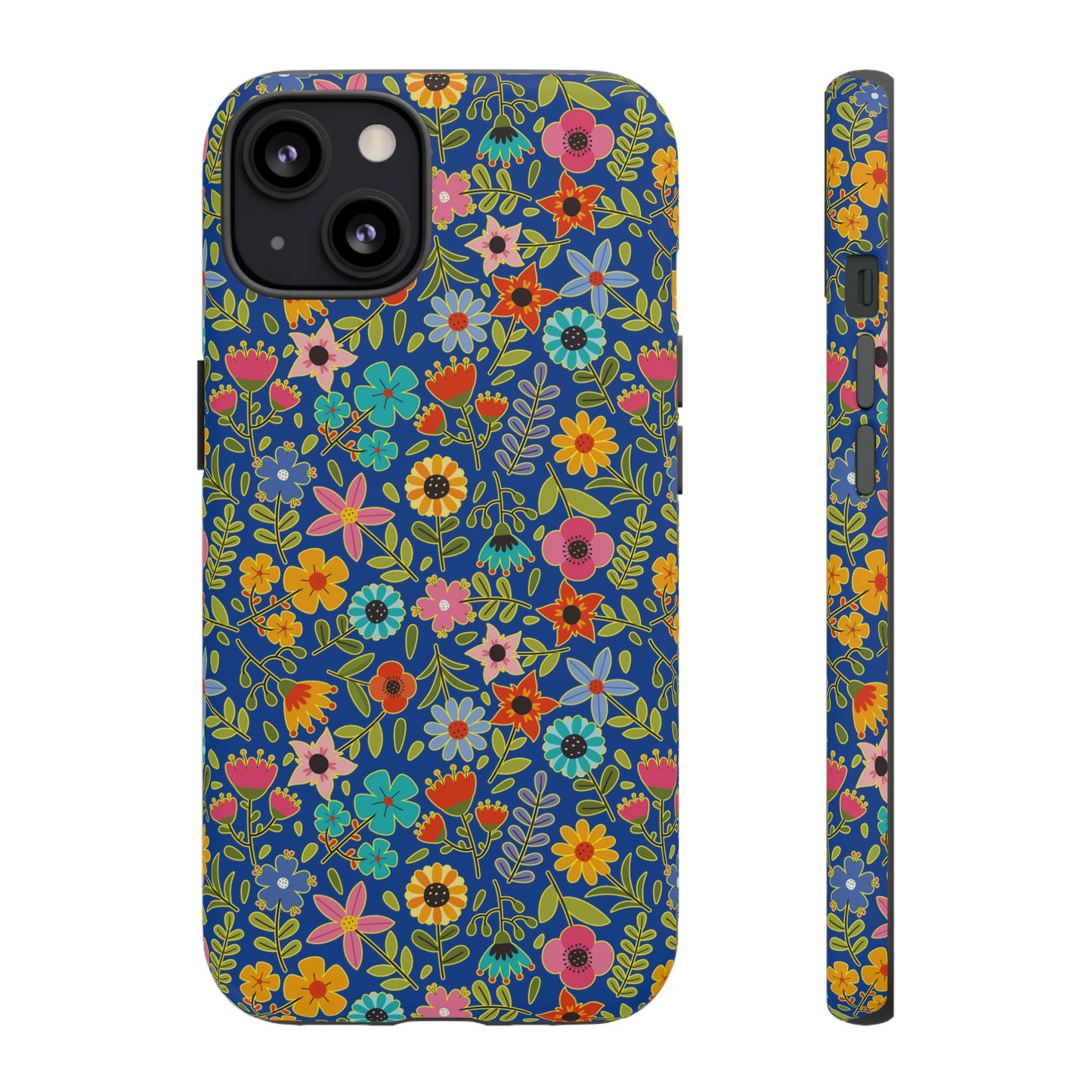 Playful Spring flowers - blue - Tough Cases