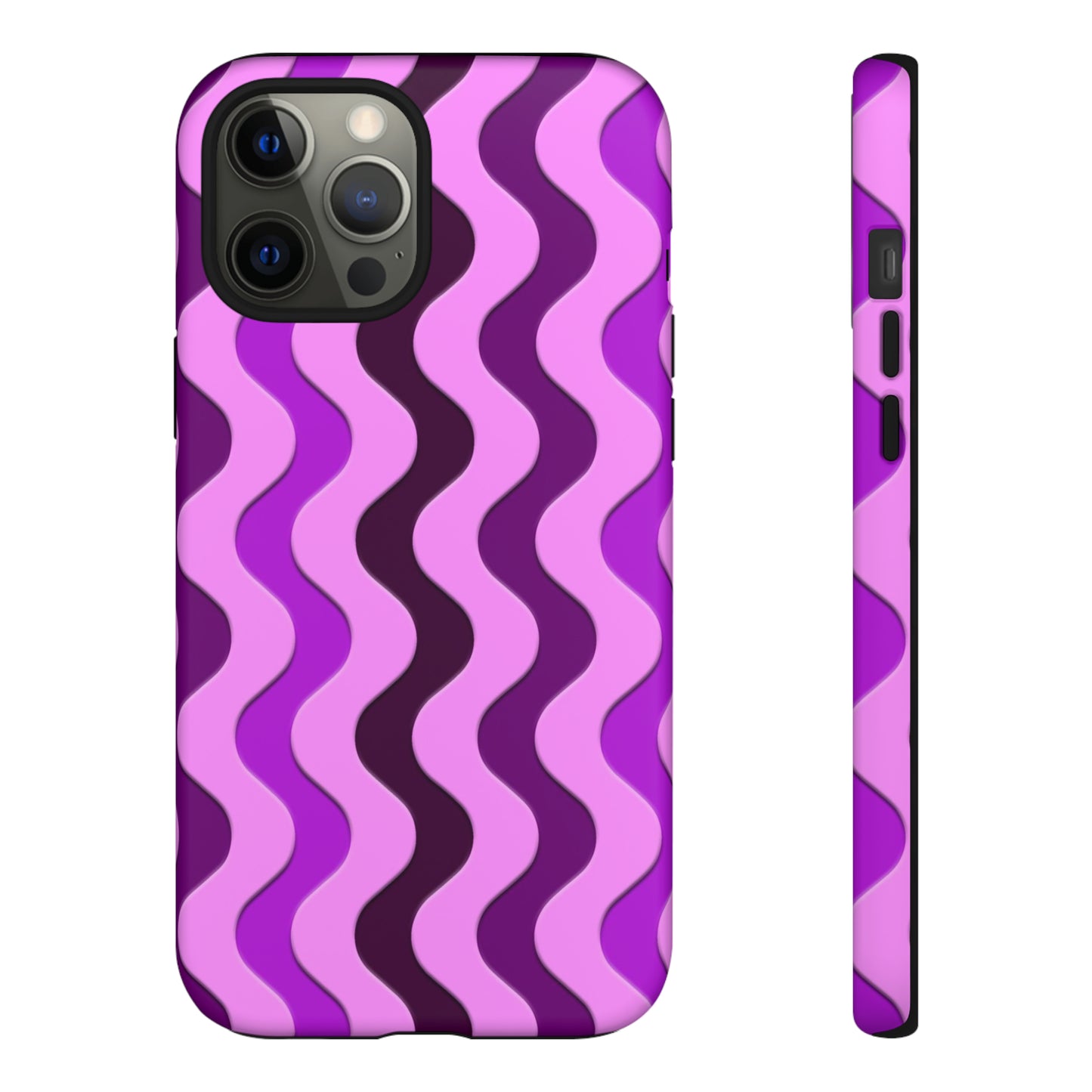 Vertical retro wavy purple and pink - Tough Cases