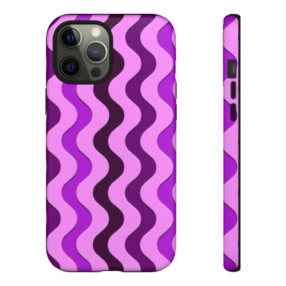 Vertical retro wavy purple and pink - Tough Cases