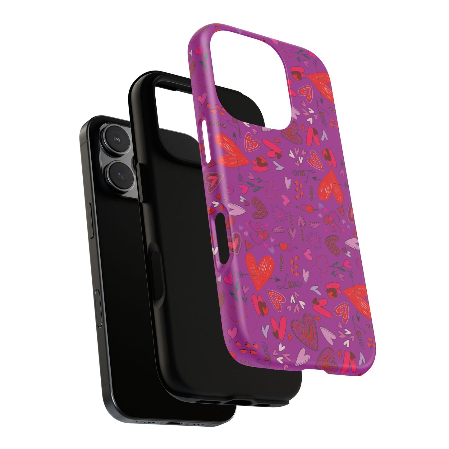 Heart Doodles - Deep Magenta B805AE - Tough Cases