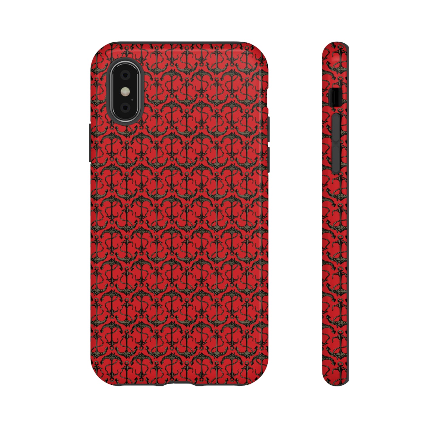 Anchors Away - Black Gray - Scarlet de0000 - Tough Cases