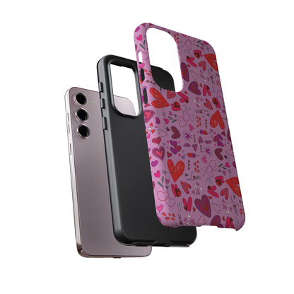 Heart Doodles - Fuschia Pink ff8eff - Tough Cases