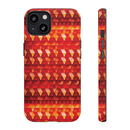 Geometric Flame - Red Triangles - Boston University Red d00000 - Tough Cases