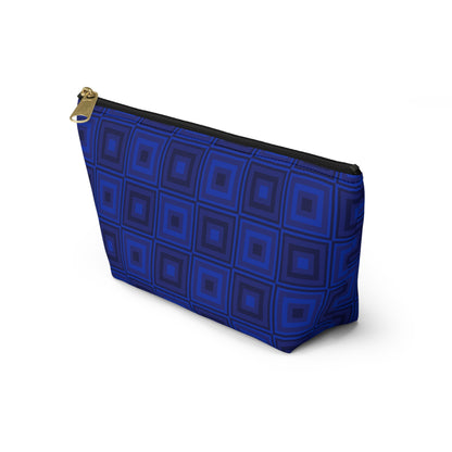 Blue Squares - Accessory Pouch w T-bottom