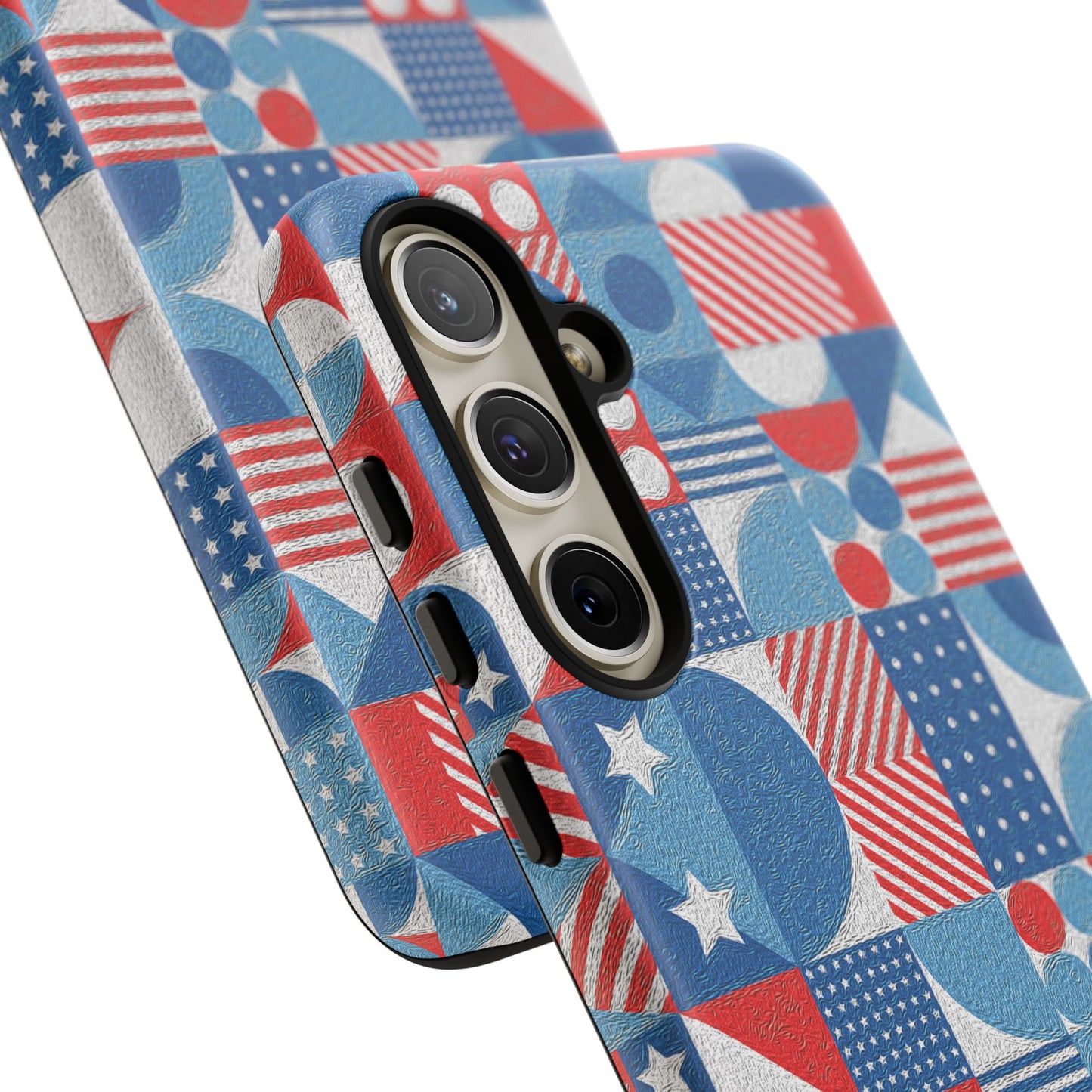 Red White and Blue Bold Pattern - BIG - Oil Paint Texture - Tough Cases