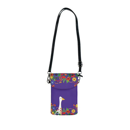 Bright Summer flowers - Metallic Violet 5412ab - Small Cell Phone Wallet