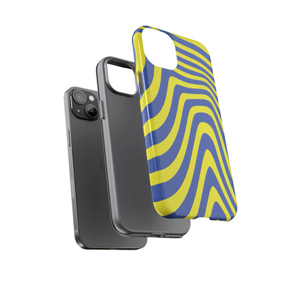 Retro wavy - yellow and blue - Tough Cases