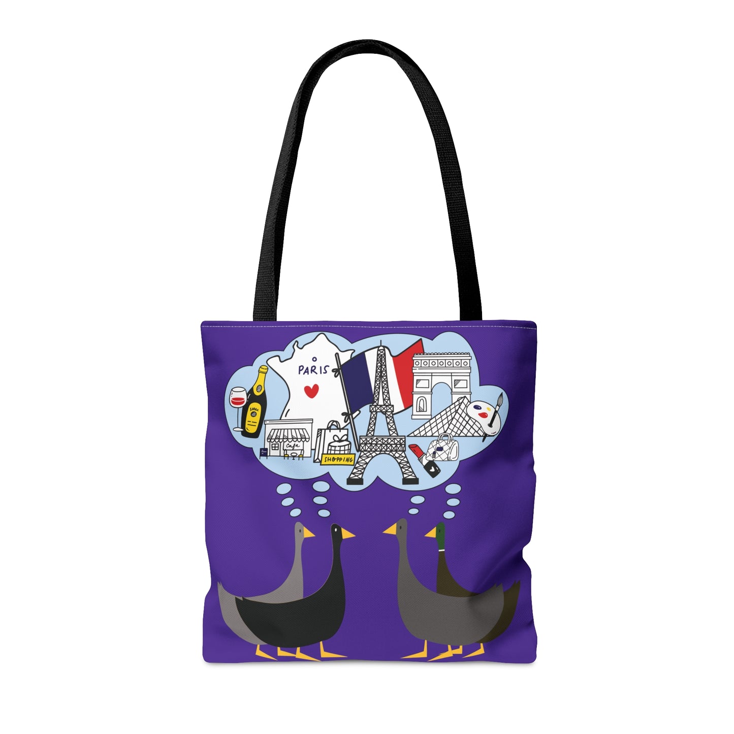 Ducks dreaming of Paris - Purple Heart 5412AB - Tote Bag