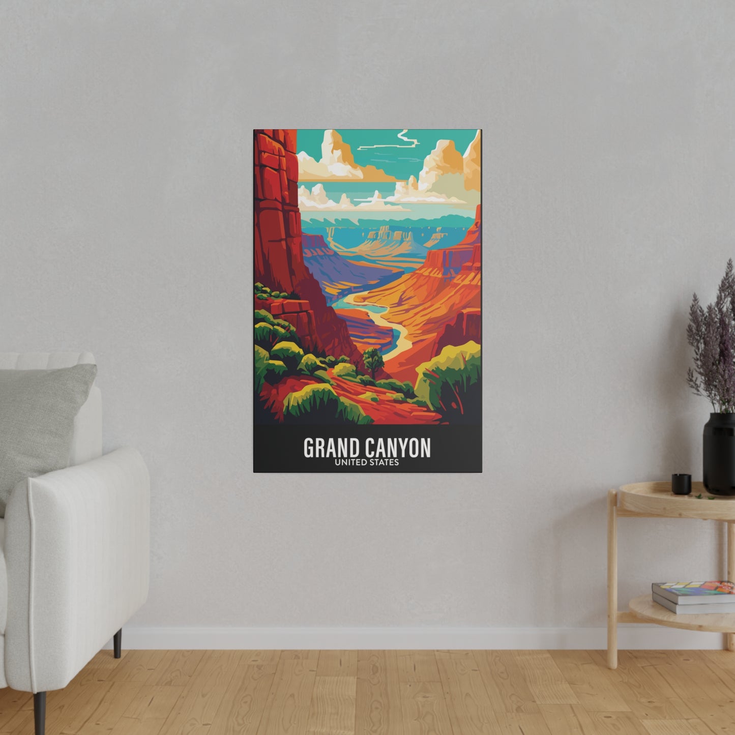 Grand Canyon - United States - Black 000000 - Matte Canvas, Stretched, 0.75"