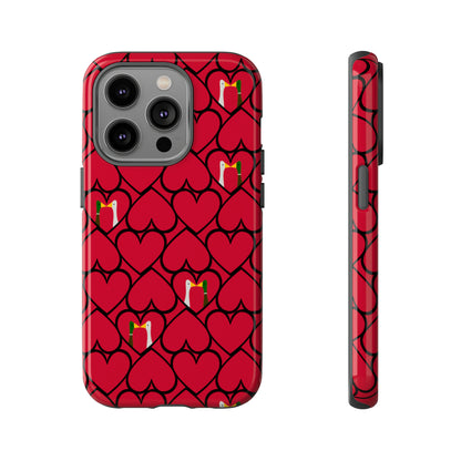 Ducks in hearts - Fire Engine Red c8092e - Tough Cases