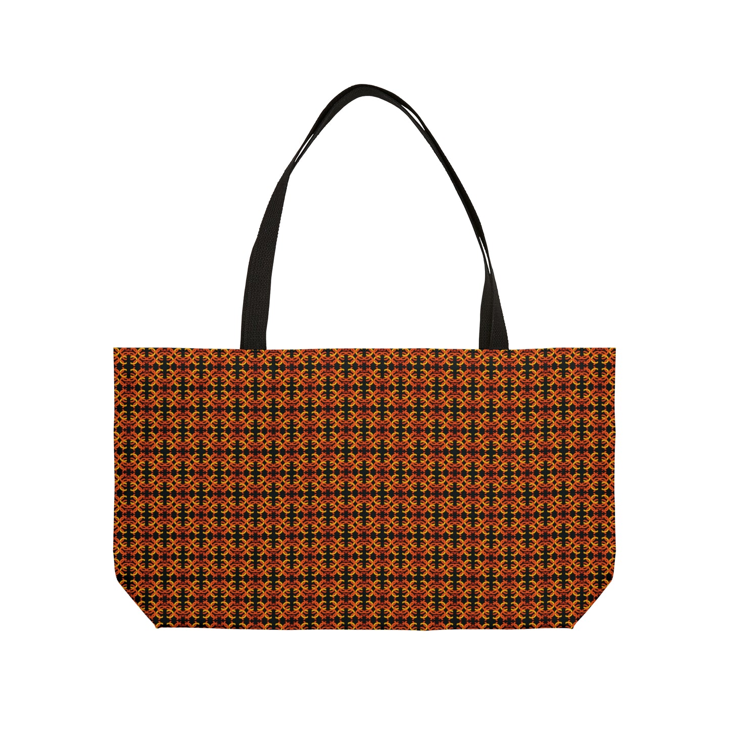 Letter Art - C - Orange - Black 000000 - Weekender Tote Bag