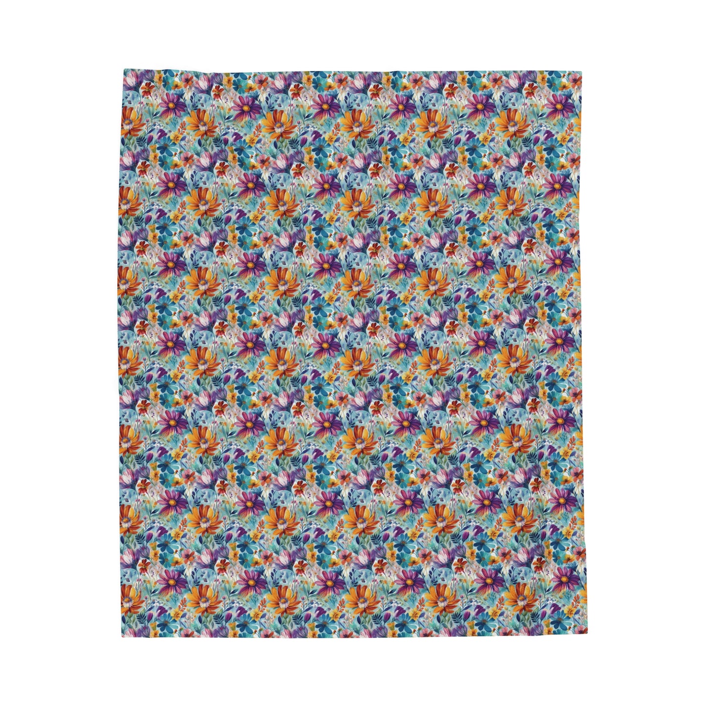 Wild Flowers - AI Generated - Velveteen Plush Blanket