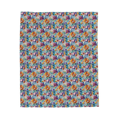 Wild Flowers - AI Generated - Velveteen Plush Blanket