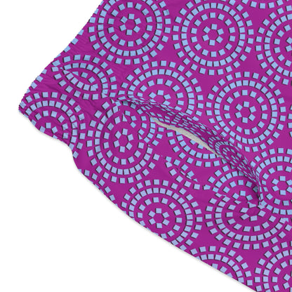 Circles and More Circles - Purple - Swim Trunks