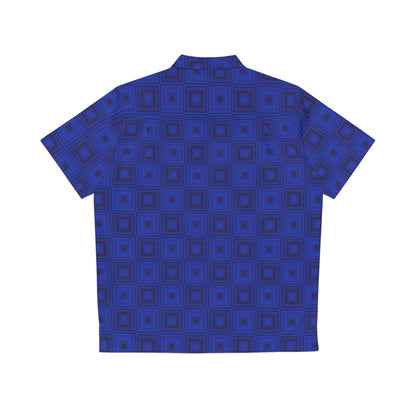 Blue Squares - Men's Hawaiian Shirt