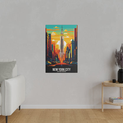 New York City - United States - Black 000000 - Matte Canvas, Stretched, 0.75"