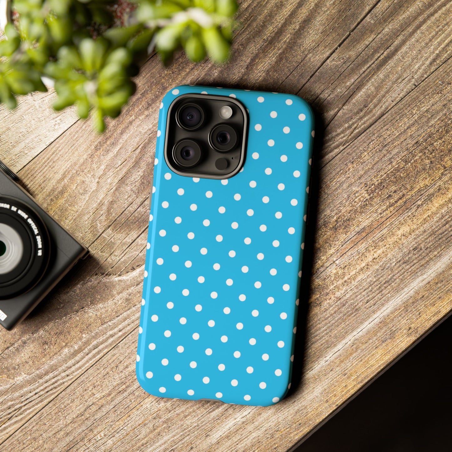 White dots on blue - Tough Cases