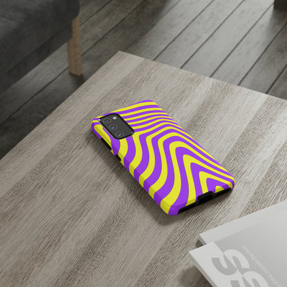 Retro wavy - yellow and purple - Tough Cases