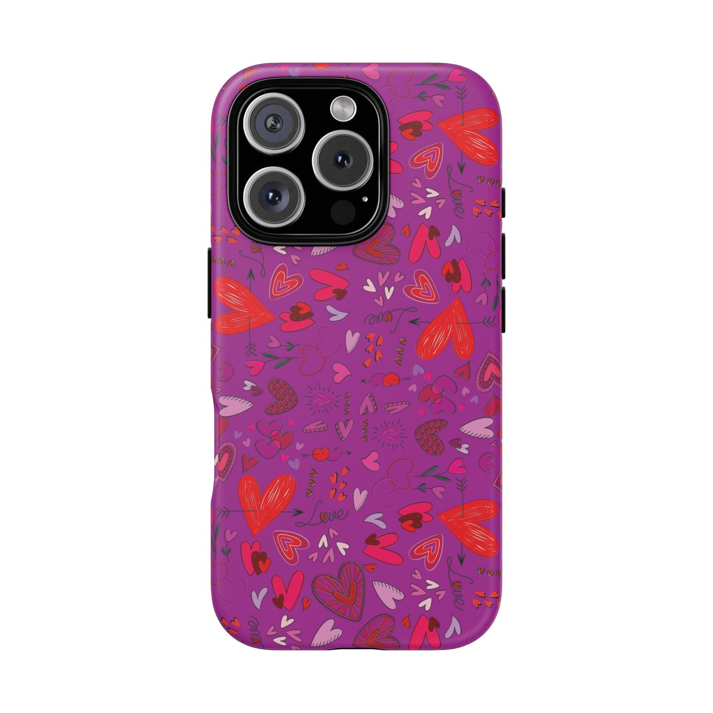 Heart Doodles - Deep Magenta B805AE - Tough Cases