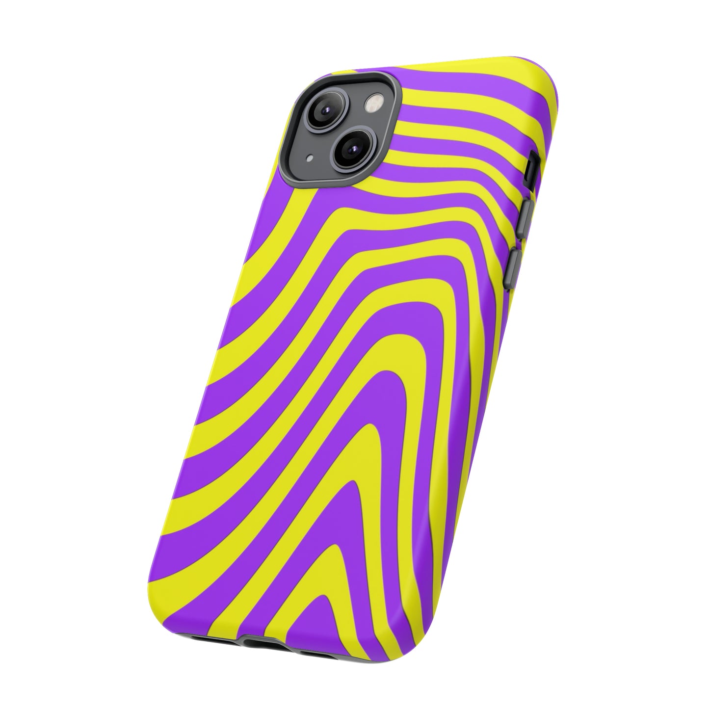 Retro wavy - yellow and purple - Tough Cases