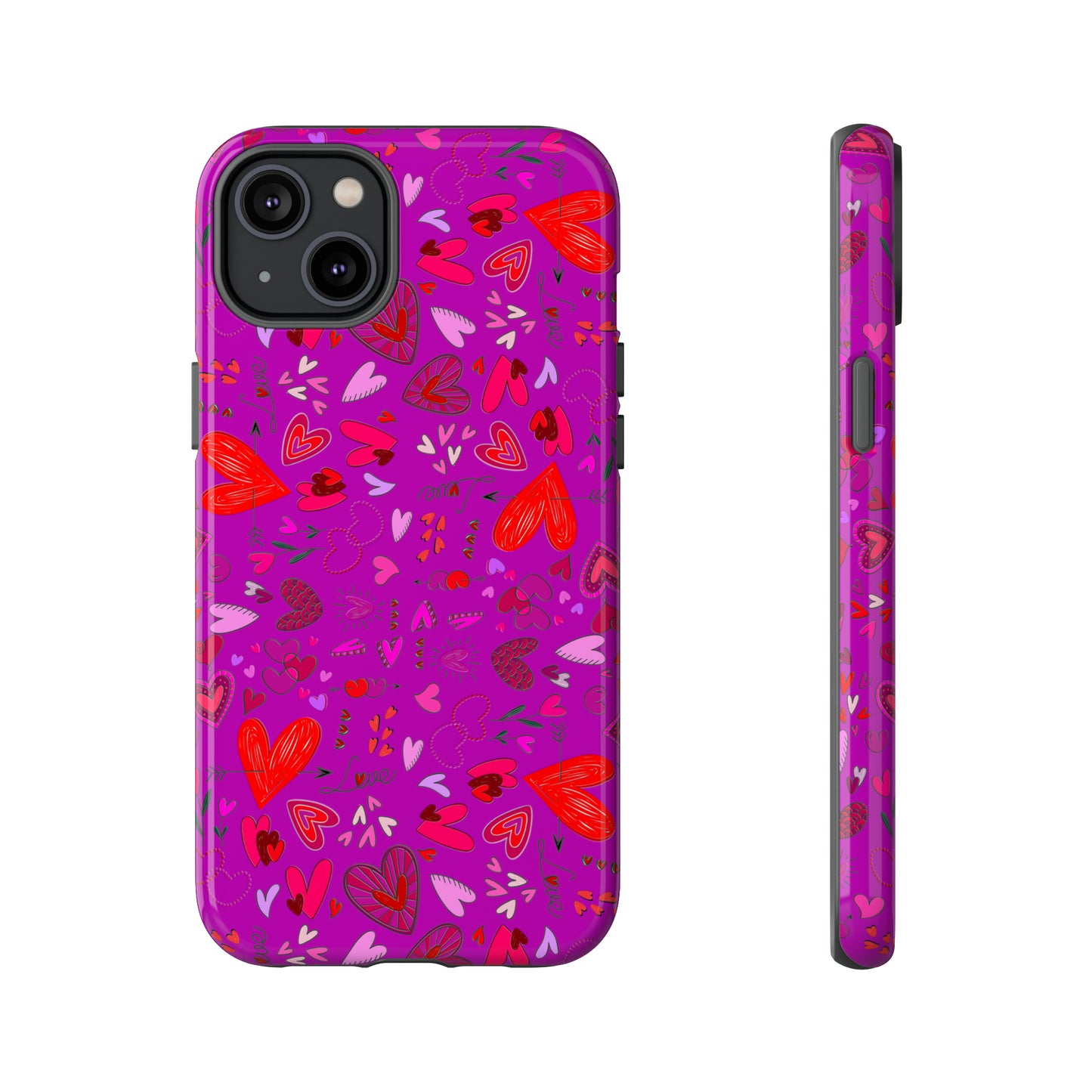 Heart Doodles - Deep Magenta B805AE - Tough Cases