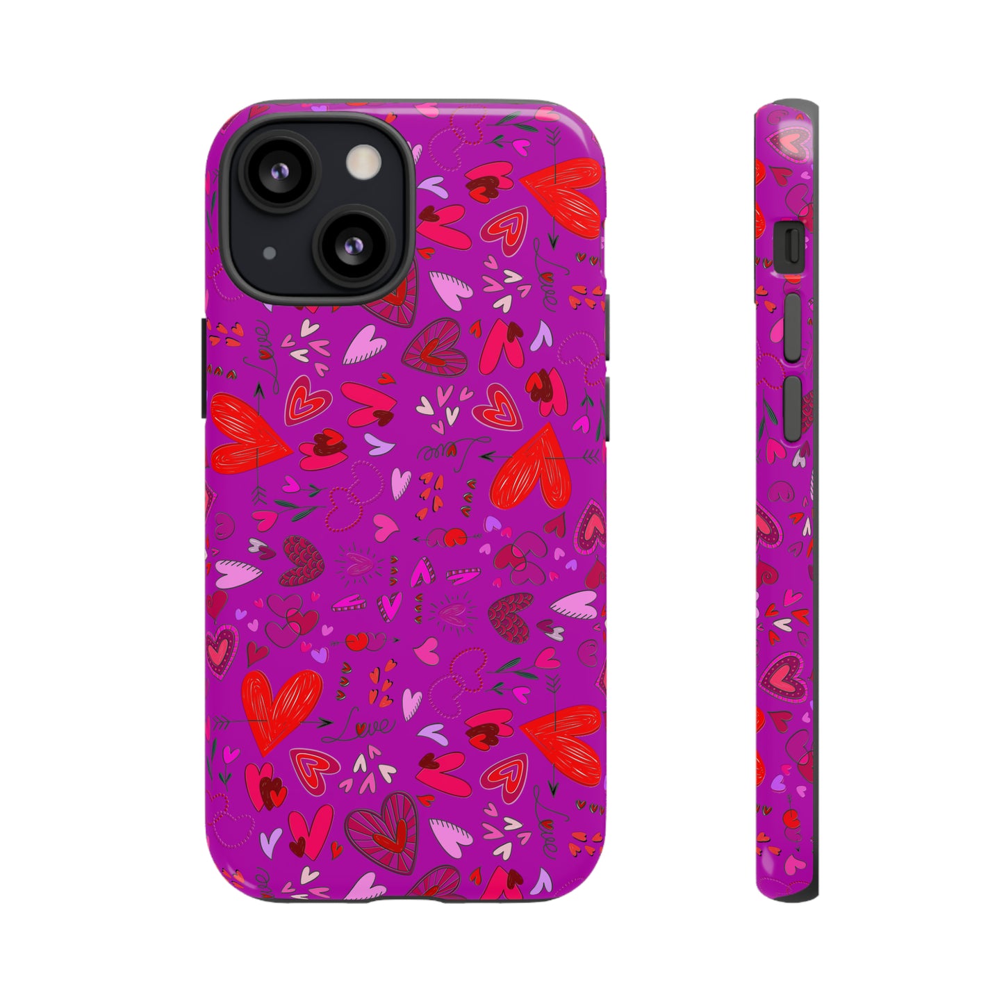 Heart Doodles - Deep Magenta B805AE - Tough Cases