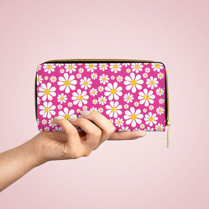 Ducks in Daisies - Mean Girls Lipstick ff00a8 - Zipper Wallet