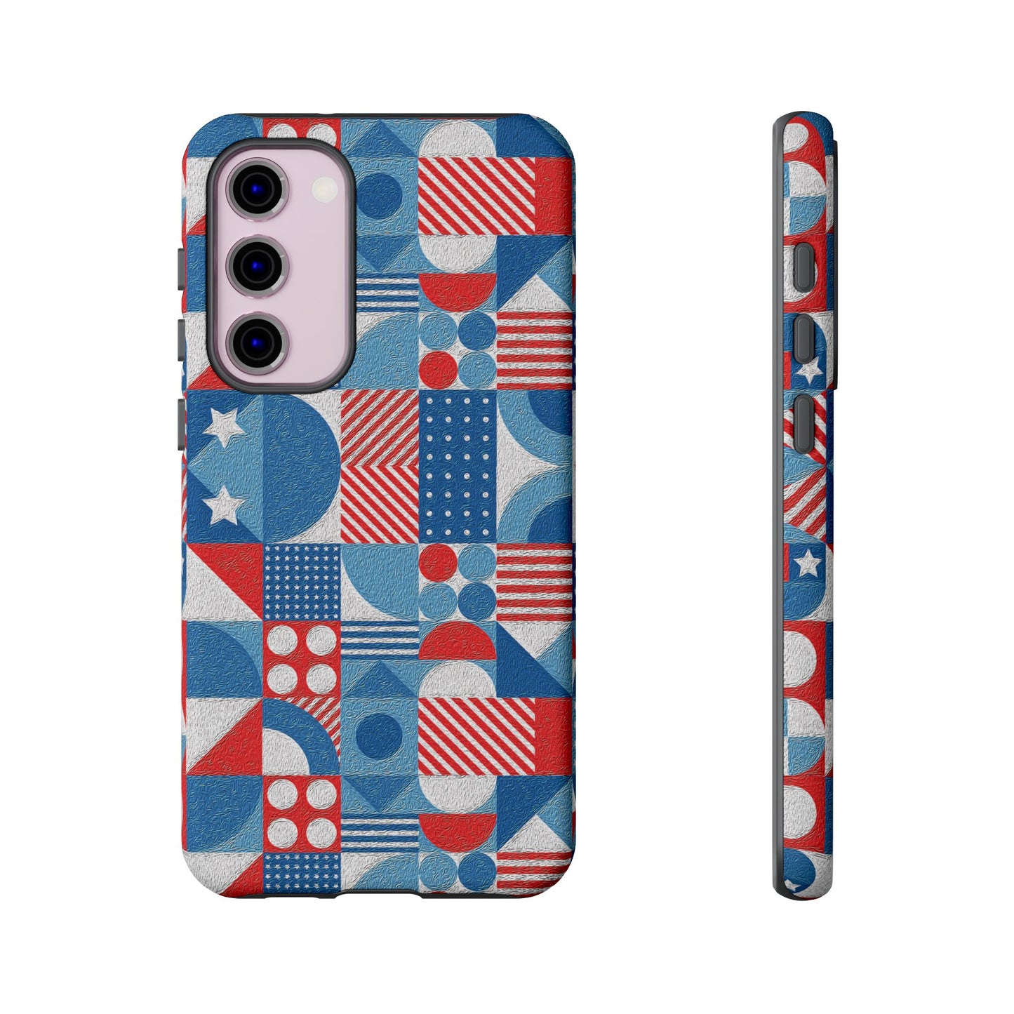 Red White and Blue Bold Pattern - BIG - Oil Paint Texture - Tough Cases