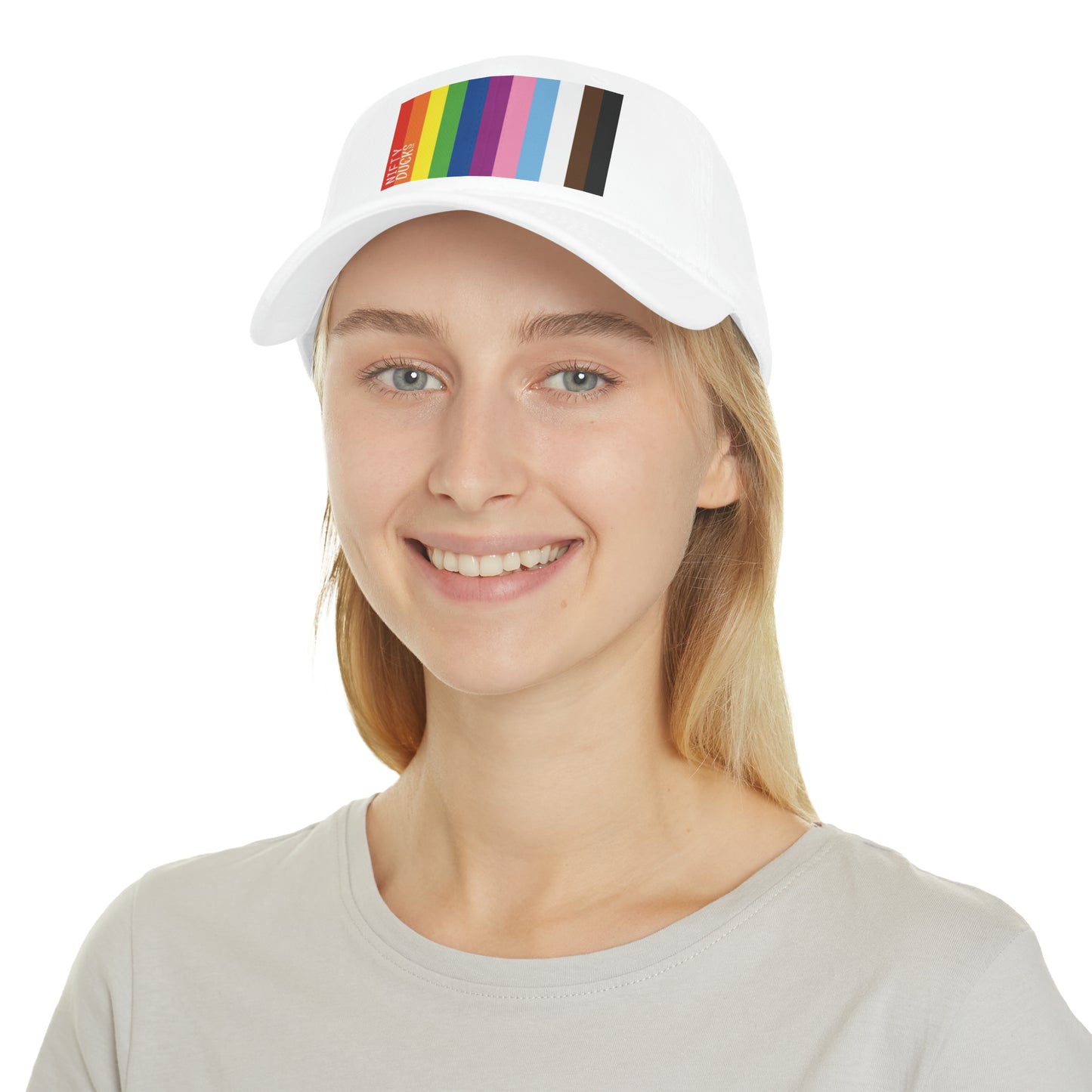 Nifty Ducks Co. Logo2 - Pride colors - Low Profile Baseball Cap