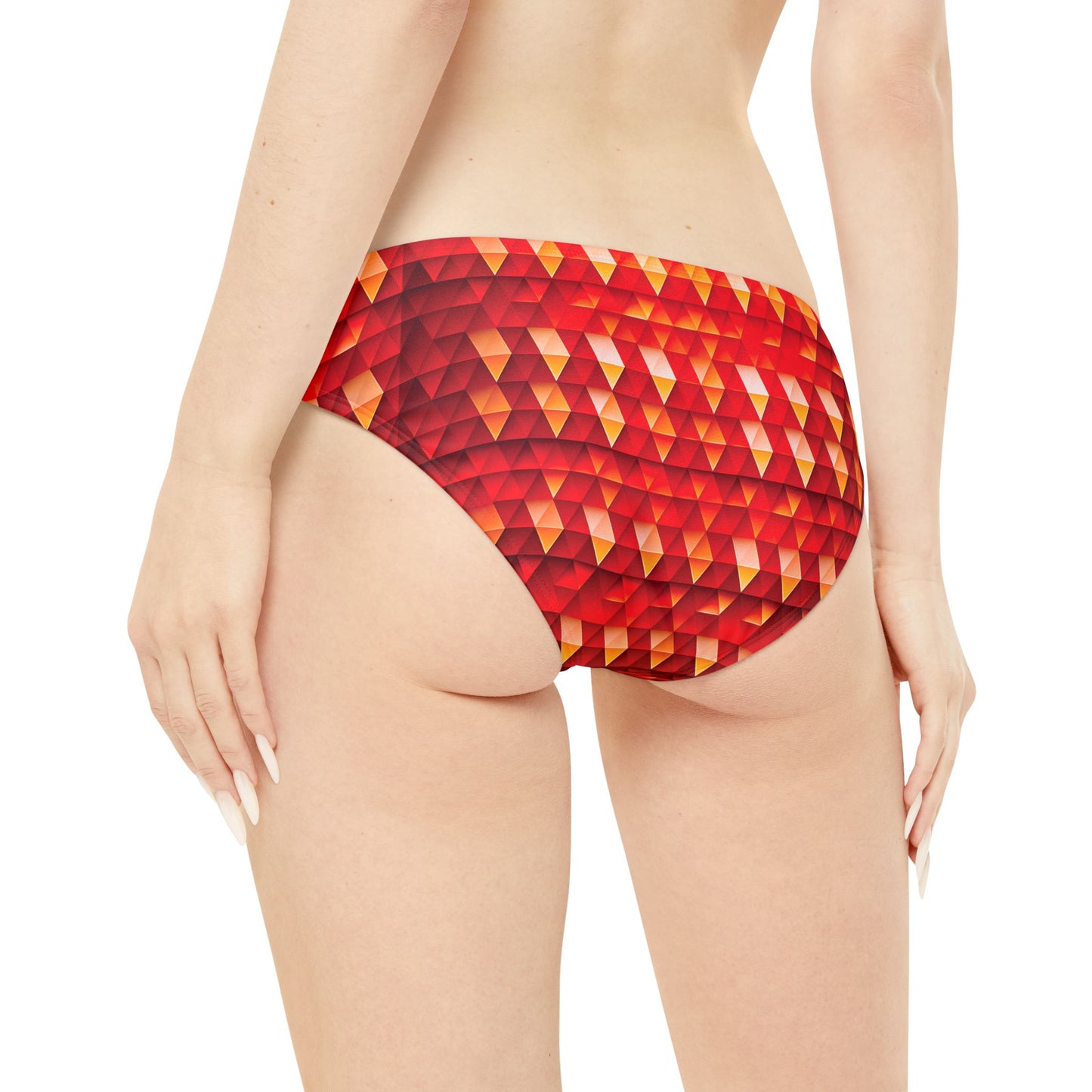 Geometric Flame - Red Triangles - Boston University Red d00000 - Strappy Bikini Set