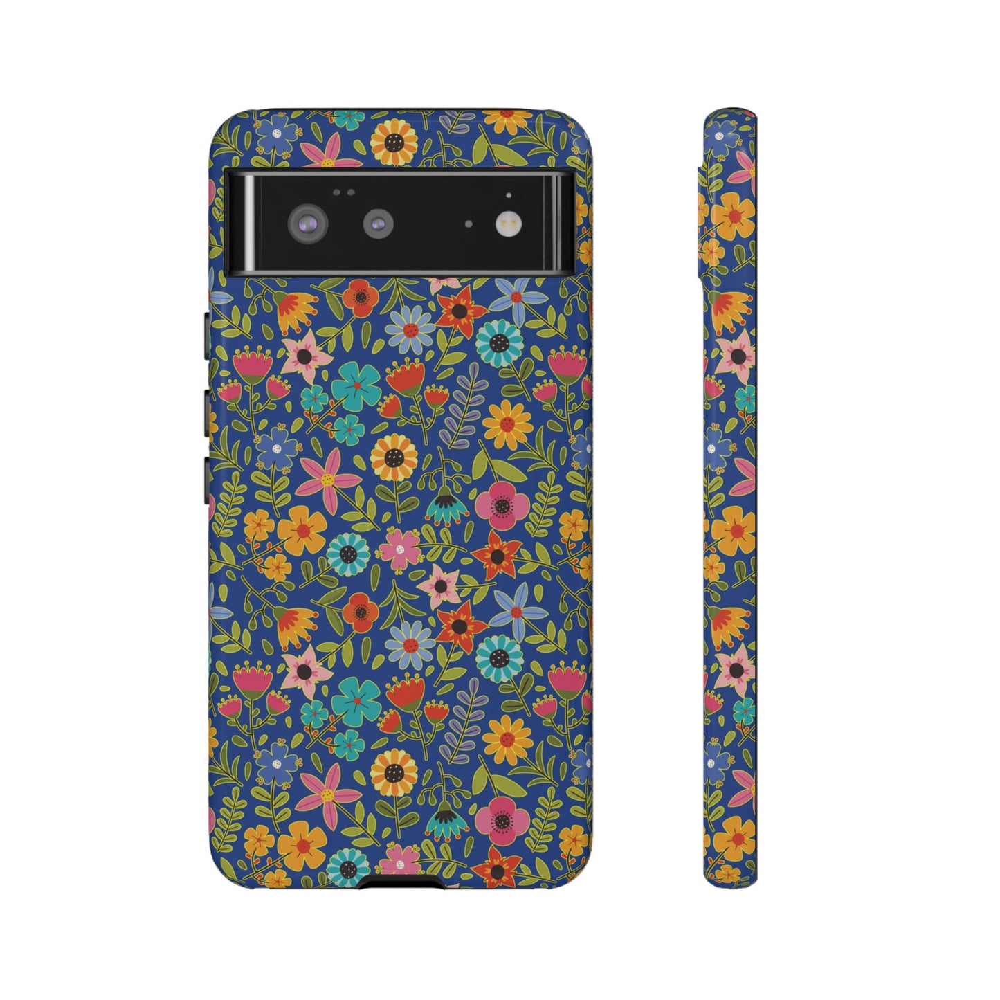 Playful Spring flowers - blue - Tough Cases