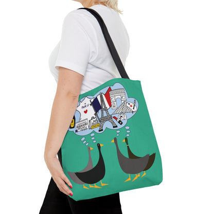 Ducks dreaming of Paris - Turquoise 12d3ad - Tote Bag