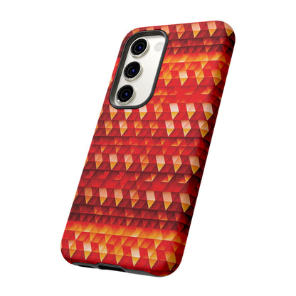 Geometric Flame - Red Triangles - Boston University Red d00000 - Tough Cases