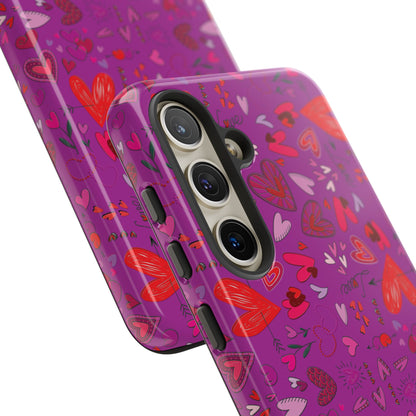 Heart Doodles - Deep Magenta B805AE - Tough Cases