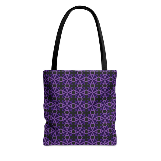 Letter Art - A - Purple - Black 000000 - Tote Bag