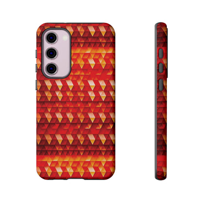 Geometric Flame - Red Triangles - Boston University Red d00000 - Tough Cases