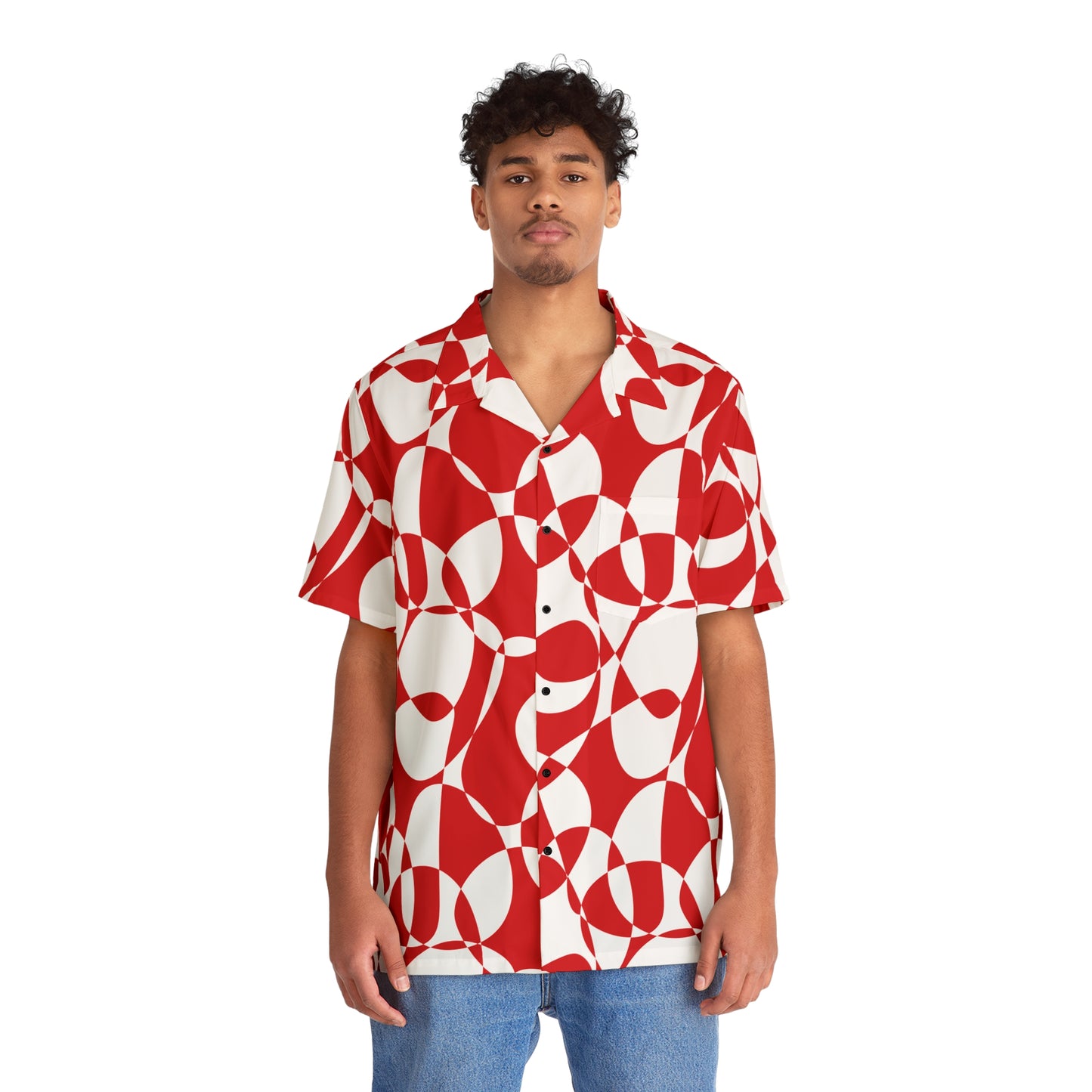 Scarlet Symphony - White - Men's Hawaiian Shirt