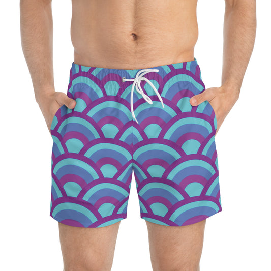 Blue and Purple Sunrise - Swim Trunks