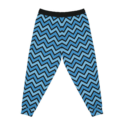 Blue Zig Zags on Black - Athletic Joggers