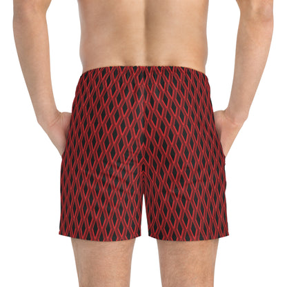 Diamond Geometric pattern5 - 000000 - Swim Trunks