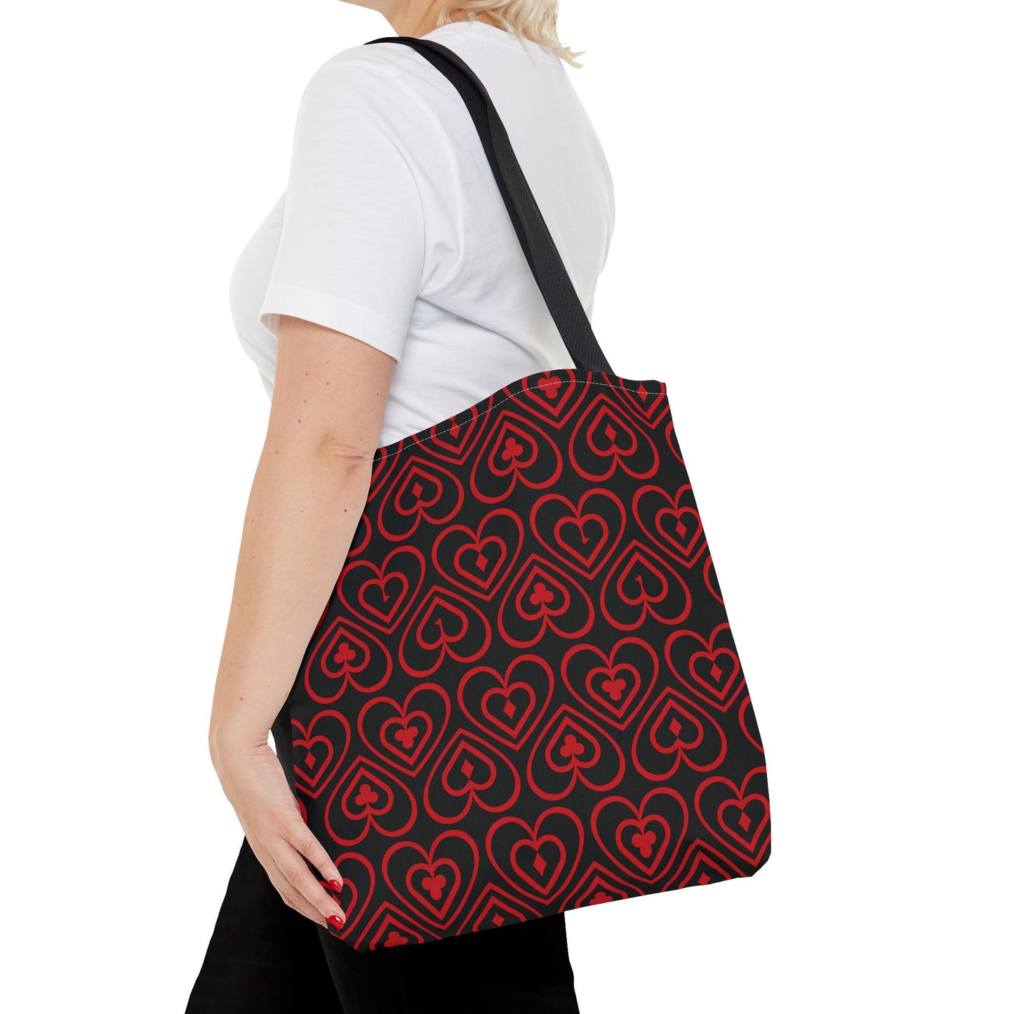 Ducks in the Deck - Red - Black 000000 - Tote Bag