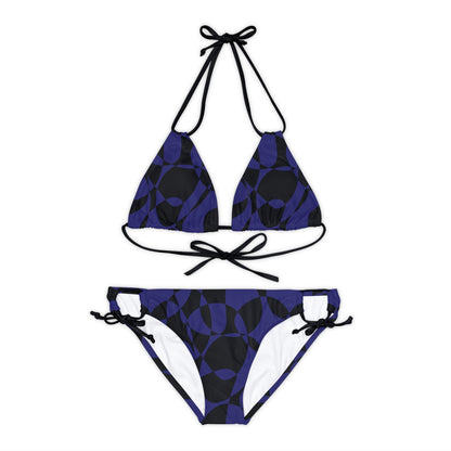 Sapphire Swirl - Black - Strappy Bikini Set