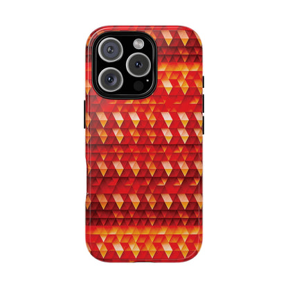 Geometric Flame - Red Triangles - Boston University Red d00000 - Tough Cases