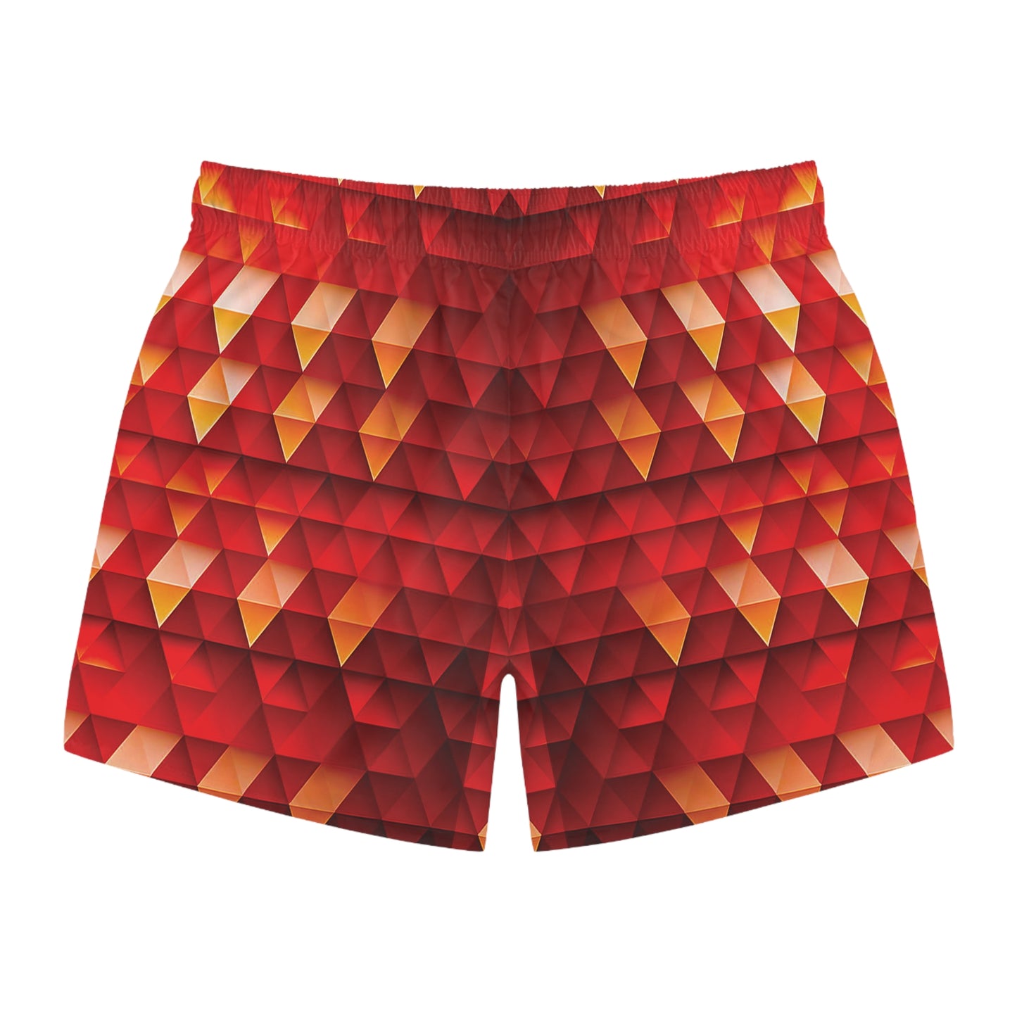 Geometric Flame - Red Triangles - Dark Candy Apple Red a00000 - Swim Trunks