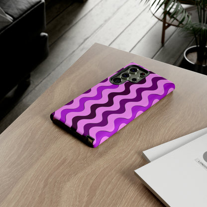 Vertical retro wavy purple and pink - Tough Cases