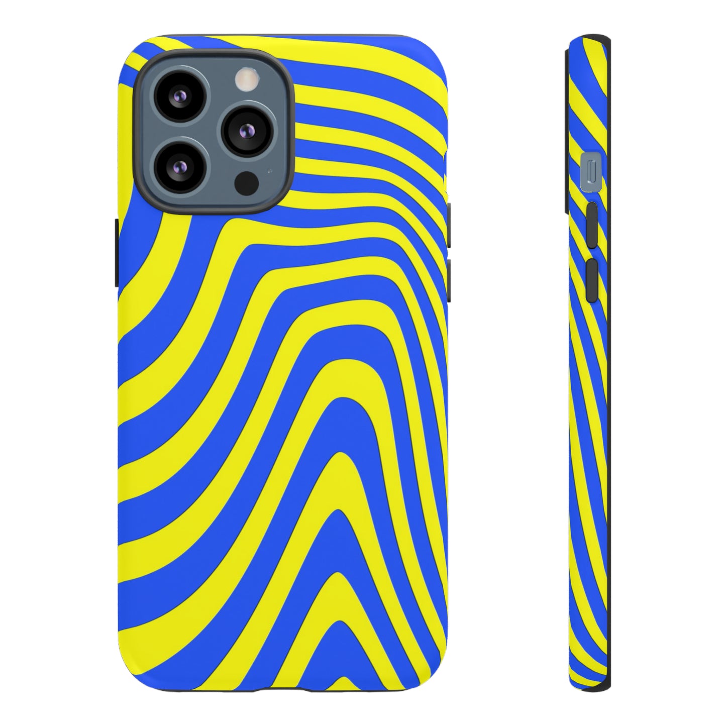 Retro wavy - yellow and blue - Tough Cases