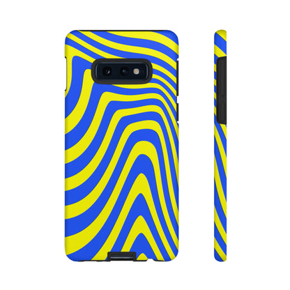 Retro wavy - yellow and blue - Tough Cases